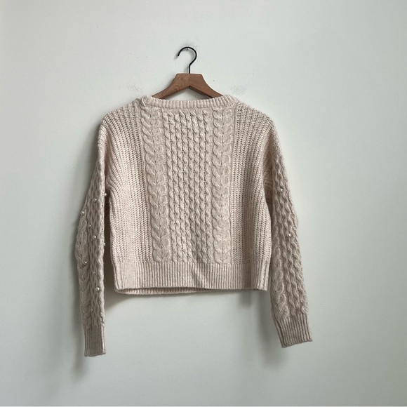Abercrombie & fitch wool alpaca blend pearl embellished sweater Cable Knit XS - Picture 10 of 12